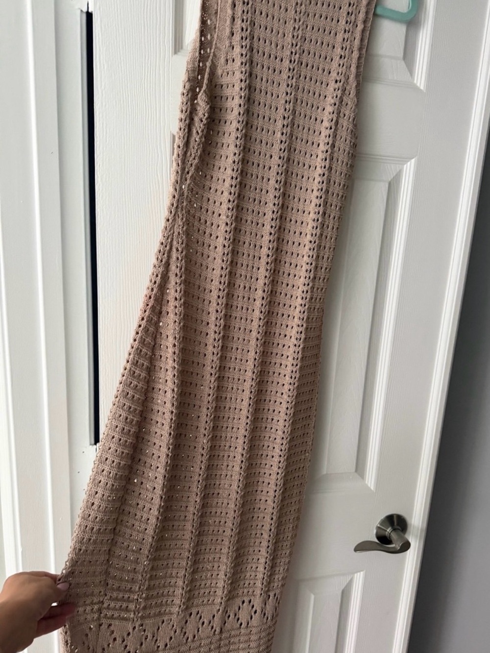 SHEIN Beige Crochet Knit Maxi Dress - Picture 5 of 6